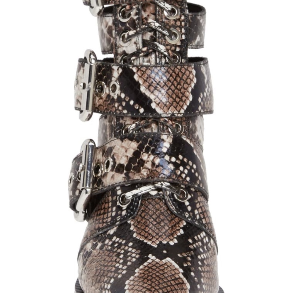 Jeffrey Campbell Caceres Bootie Brown White Snake Black. Size 6.5 - Picture 14 of 16